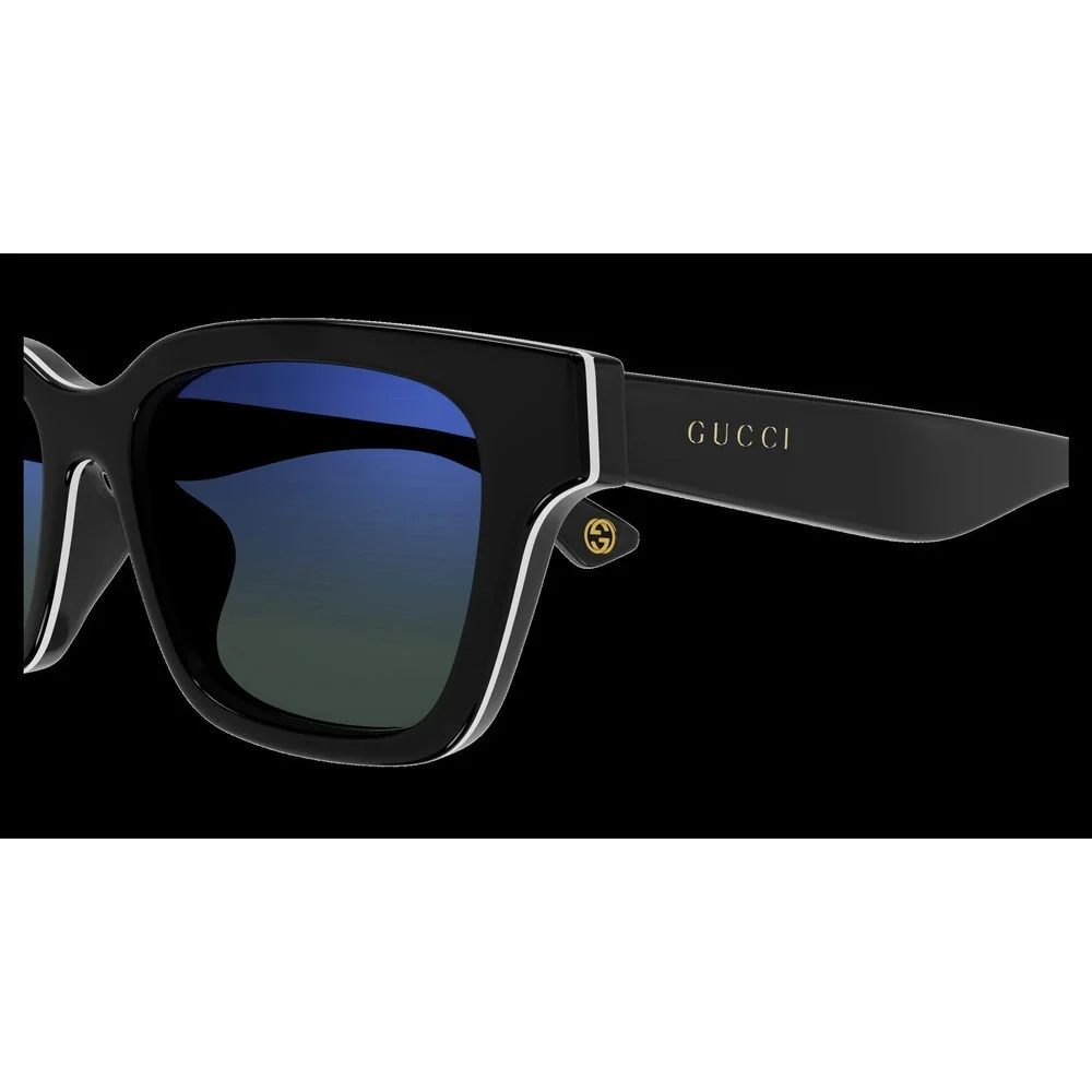 NWT Gucci GG1641SA-003 Black White Square 53mm Sunglasses